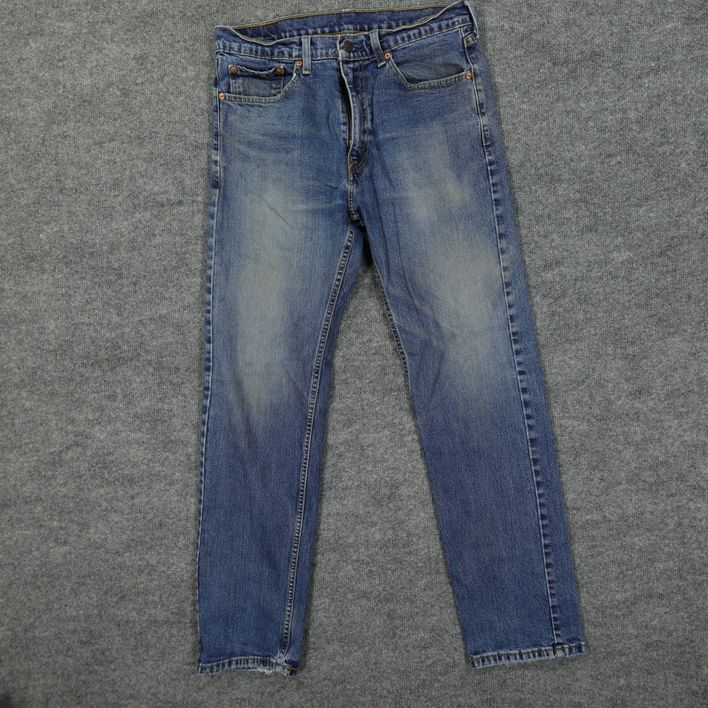 Levis 505 Jeans Mens 32x31 (Tag 34x32) Blue Regular Fit Straight Leg Stretch